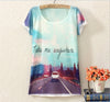 Sea Wind Scenery Print Tops Tee Shirts