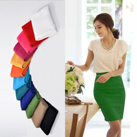 Candy Color Slim Hips Pencil Skirt
