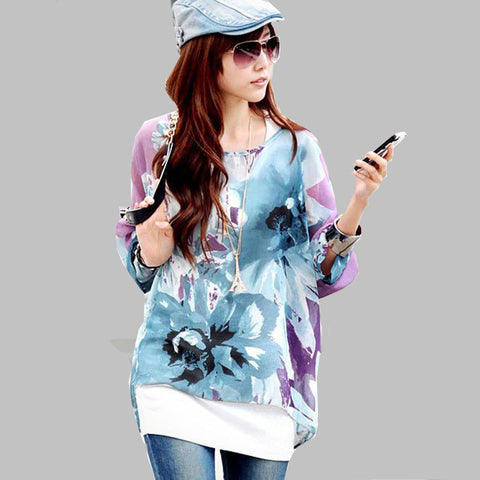 Mini Batwing Chiffon Blouse