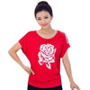 Floral Pattern Woman Fashion O-neck T-shirts