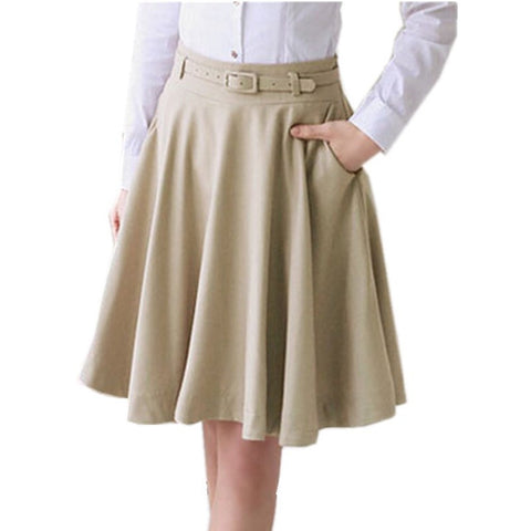 Plus Size Skirt Casual Slim Pleated